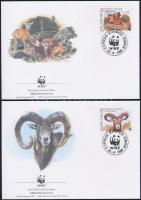 WWF: Cyprus Mouflon set Mi 914-917 on 4 FDC WWF: Ciprusi muflon sor 4 db FDC-n