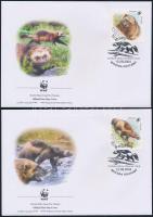 WWF Torkosborz sor 4 FDC-n WWF Wolverine set on 4 FDC