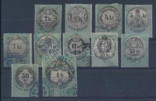 1873 Az első félév okirati illetékbélyeg sor 1kr nélkül