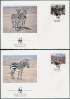 WWF Hartmann Mountain Zebra set 4 FDC WWF: Hartmann-hegyizebra sor 4 db FDC-n