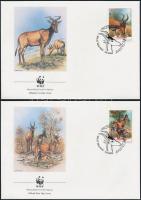 WWF: Lichtenstein eland set 4 FDC WWF: Lichtenstein tehénantilop sor 4 db FDC-n