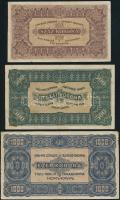 1923. "Magyar Pénzjegynyomda Rt" 100K + 500K + 1000K T:II-,III
