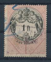 1887 1Ft Okirati illetékbélyeg "Kr" vízjellel