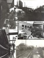 cca 1990 8db fotó klf BKV-, ill. MÁV-balesetekről, cca 10x15cm