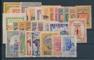 28 db vegyes városi illetékbélyeg