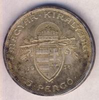 1938. 5P Ag "Szent István" T:2 patina