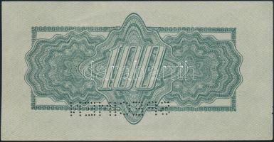 Csehszlovákia 1944. 100K "V.H." SPECIMEN lyukasztással 100K ellenbélyeggel T:I-(apró papír...