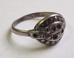 Régi ezüst (Ag) gyűrű kövekkel díszítve / Silver ring 1,9gr size: 53
