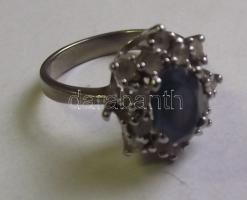 Ezüst (Ag) gyűrű nagyméretű kővel díszítve /
Silver ring 4,1gr size: 53
