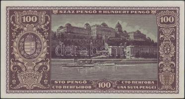 1945. 100P hátlapon német feliratban nyomdai hiba (kétpontos "R" betű) T:I-
