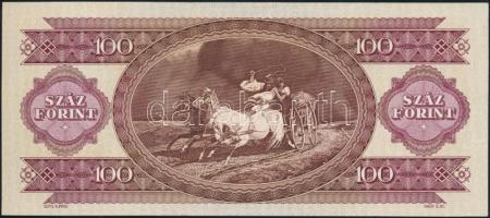 1992. 100Ft előlapon festéknyomok, hátlap barna színárnyalat T:I-