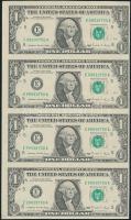 Amerikai Egyesült Államok 1988. 1$ E függőleges négyes ívben T:I- USA 1988. 1 Dollars E in vertical sheet of four C:AU