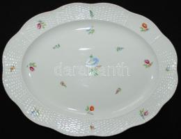 ~1960  23 darabos nem komplett jelzett Herendi fonott porcelán étkészlet apró virágokkal díszítve: 5...