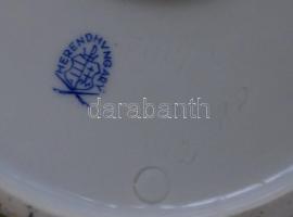 ~1960  23 darabos nem komplett jelzett Herendi fonott porcelán étkészlet apró virágokkal díszítve: 5...