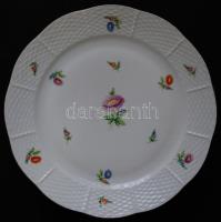 ~1960  23 darabos nem komplett jelzett Herendi fonott porcelán étkészlet apró virágokkal díszítve: 5...