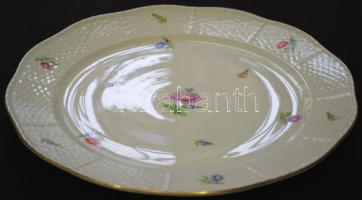 ~1960  23 darabos nem komplett jelzett Herendi fonott porcelán étkészlet apró virágokkal díszítve: 5...