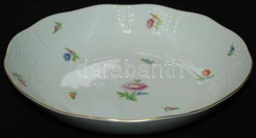 ~1960  23 darabos nem komplett jelzett Herendi fonott porcelán étkészlet apró virágokkal díszítve: 5...