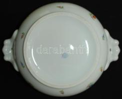 ~1960  23 darabos nem komplett jelzett Herendi fonott porcelán étkészlet apró virágokkal díszítve: 5...