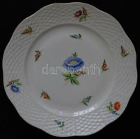 ~1960  23 darabos nem komplett jelzett Herendi fonott porcelán étkészlet apró virágokkal díszítve: 5...