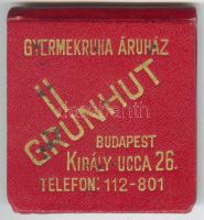 Grünhut gyermekruha áruház zsebnotesz tükörrel, ceruzával jó állapotban