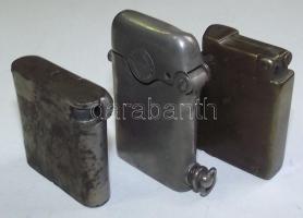 3 db századfordulós öngyújtó, közte érdekes szerkezetű svájci / vintage lighters