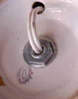 Herendi Viktória mintás kis lámpatest, pótolt kerámia aljjal, működőképes állapotban, a Herendi rész...