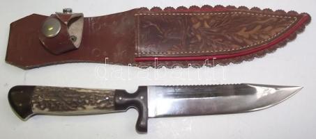 Vadászkés, szép bőrtokban / Hunter-knife 24 cm