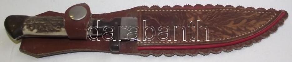 Vadászkés, szép bőrtokban / Hunter-knife 24 cm