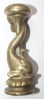 Igényesen kidolgozott régi réz pecsétnyomó, tekeredő hal figurával 8 cm / seal-maker with fish figur...