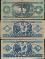 1947. 10Ft + 1957. 20Ft + 1960. 20Ft "C 006"-os sorozat T:III