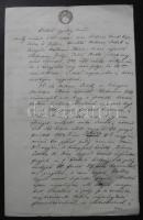 1G okirati szignettás papír szép viaszpecséttel