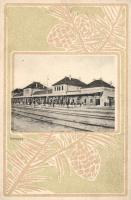 Versec railway station Art Nouveau litho