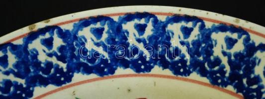 cca 1900 "Éljen Kossuth Lajos" felirattal és virágokkal díszített Apátfalva kerámia falitá...