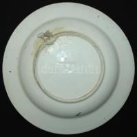 cca 1900 "Légy Boldog Erzsi" felirattal és virággal díszített Telkibánya kerámia falitányé...