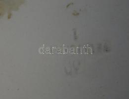 cca 1900 "Légy Boldog Erzsi" felirattal és virággal díszített Telkibánya kerámia falitányé...