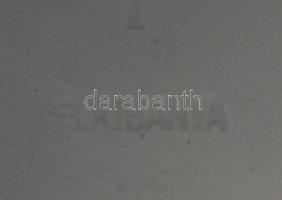 cca 1900 Virággal díszített Telkibánya kerámia falitányér, kézzel festett, jelzett, apró lepattogzás...