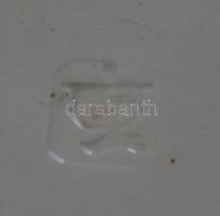 cca 1900 Virággal díszített Hollóháza kerámia falitányér, kézzel festett, jelzett (házon a holló), a...