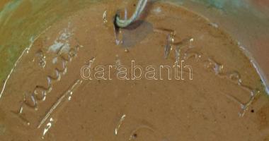 cca 1900, 3 db. Kakassal díszített kerámia kis tálka, kézzel festett, jelzett, apró lepattogzással, ...