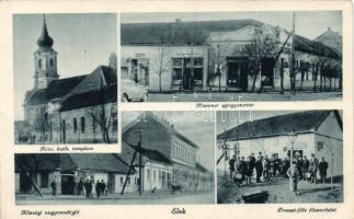 Elek, Hammer gyógyszertár, Tresszi-féle fűszerüzlet, községi nagyvendéglő