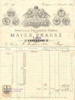 1881 Mayer és Krausz Fejléces számla / Invoice