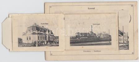 Szered railway station, Jewish school, sugar factory leporellocard