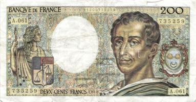 Franciaország 1988. 200Fr T:III (apró tűlyukak) France 1988. 200 Francs C:F