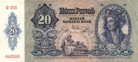 1941. 20P "005" (3x) egymás utáni sorszámmal! T:I- apró sarokkopás