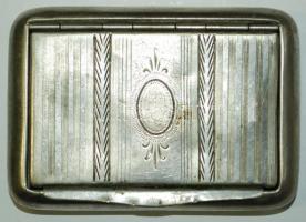 cca 1920 Alpakka dohánytartó dobozka / 
Nickel silver tobacco box 10x7x2cm