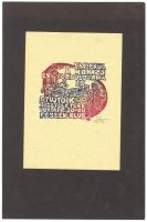 S. B. jelzéssel: 14db fametszet: ex librisek, gyászlapok, emléklapok, kartonra kasírozva 20,5x14,5-2...