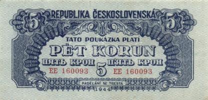 Csehszlovákia 1944. Vöröshadsereg" 1K + 5K T:I- + 20K + 100K T:II-,III
Czechoslovakia 1944. &qu...