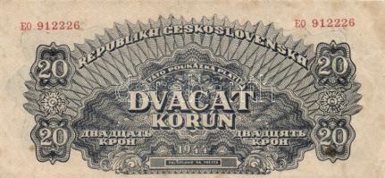 Csehszlovákia 1944. Vöröshadsereg" 1K + 5K T:I- + 20K + 100K T:II-,III
Czechoslovakia 1944. &qu...