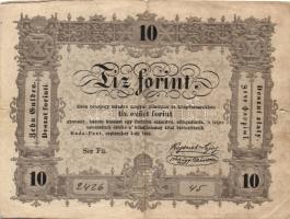 1848-49. Kossuth bankó sor 15Kr + 30Kr + 5Ft piros + 10Ft T:III,III-