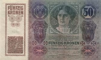 1914. 50K (2x) felülbélyegzés nélkül, vízjellel és egymás utáni sorszámmal! T:I