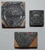 cca 1930 3 db sörembléma-nyomó-forma / beer-label print form